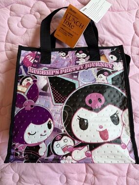 Kuromi Purple Character Tote Lunch Bag by